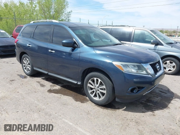 2013 Nissan Pathfinder SV with VIN 5N1AR2MN8DC626925, listed as a IAAI auction lot 42074666 with 213,966 mi miles. Bid and sale history available at carsss.com. Image 1.