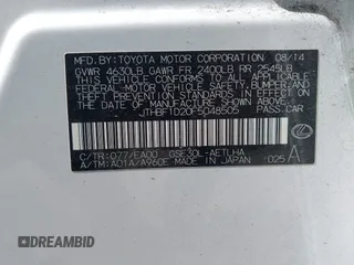2015 Lexus IS 250 with VIN JTHBF1D20F5048505, listed as a IAAI auction lot 42052694 with 84,280 mi miles and . Bid and sale history available at carsss.com. Image 9.