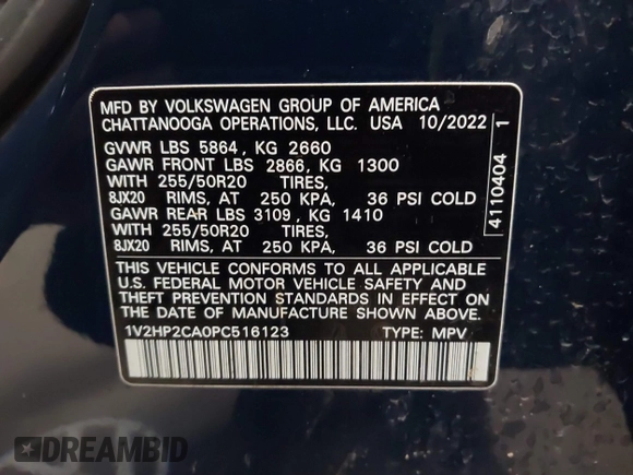 2023 Volkswagen Atlas SE с VIN 1V2HP2CA0PC516123, выставлен на аукционе IAAI как лот 42103856 с пробегом 28 218 миль миль и . История ставок и продаж доступна на DreamBid. Изображение 9.