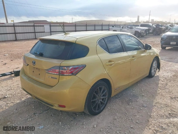 2011 Lexus CT 200h with VIN JTHKD5BH9B2014143, listed as a IAAI auction lot 41002088 with 203,710 mi miles. Bid and sale history available at carsss.com. Image 4.