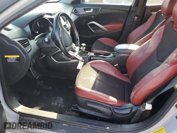2015 Hyundai Veloster Turbo with VIN KMHTC6AE1FU222528, listed as a Copart auction lot 53470355 with 94,019 mi miles and Salvage title. Bid and sale history available at DreamBid. Image 7.