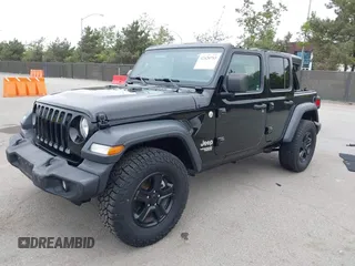 2018 Jeep Wrangler Unlimited Sport S with VIN 1C4HJXDG8JW105612, listed as a IAAI auction lot 42420765 with 54,873 mi miles and . Bid and sale history available at DreamBid. Image 2.