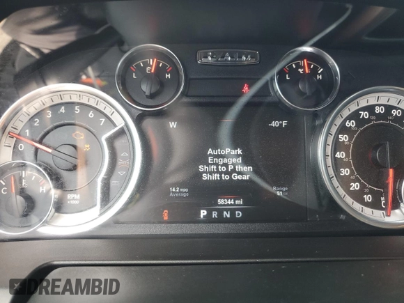 2018 Ram 1500 Big Horn with VIN 1C6RR7GG2JS247400, listed as a Copart auction lot 54350515 with 58,344 mi miles and Salvage title. Bid and sale history available at DreamBid. Image 9.