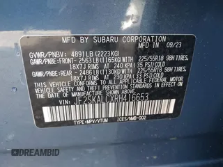 2024 Subaru Forester Limited with VIN JF2SKALCXRH416653, listed as a IAAI auction lot 40906376 with 8,911 mi miles. Bid and sale history available at carsss.com. Image 9.