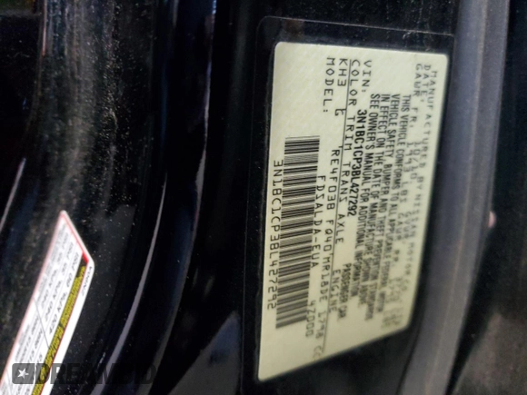 2011 Nissan Versa S with VIN 3N1BC1CP3BL427292, listed as a Copart auction lot 53348655 with 112,274 mi miles and Salvage Title. Bid and sale history available at DreamBid. Image 14.