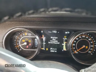 2021 Jeep Wrangler Unlimited Sahara High Altitude with VIN 1C4HJXEG2MW734057, listed as a Copart auction lot 78419394 with 43,567 mi miles and Salvage title. Bid and sale history available at DreamBid. Image 9.
