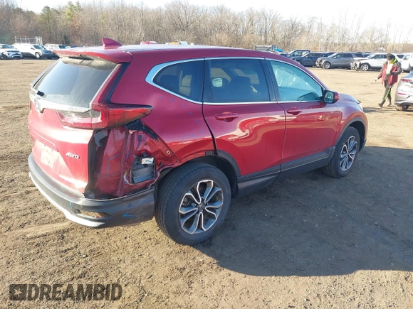 2021 Honda CR-V EX-L with VIN 2HKRW2H89MH615585, listed as a IAAI auction lot 41742944 with 47,669 mi miles. Bid and sale history available at carsss.com. Image 4.
