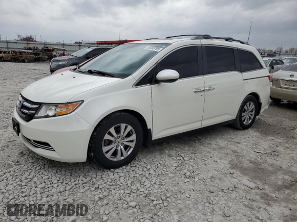 2017 Honda Odyssey EX-L with VIN 5FNRL5H61HB005497, listed as a Copart auction lot 50455795 with 102,046 mi miles and Salvage Title. Bid and sale history available at DreamBid. Image 1.