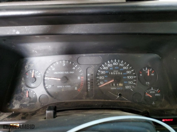 1995 Dodge Ram 1500 with VIN 1B7HF16Z8SS138812, listed as a Copart auction lot 47207595 with 185,094 mi miles and Salvage Title. Bid and sale history available at carsss.com. Image 9.