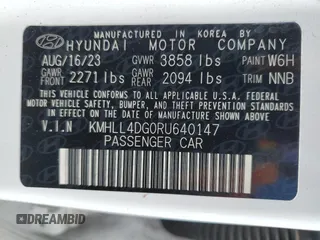 2024 Hyundai Elantra SE with VIN KMHLL4DG0RU640147, listed as a Copart auction lot 60295455 with 34,153 mi miles and Salvage title. Bid and sale history available at DreamBid. Image 13.