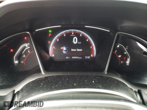 2019 Honda Civic Sport with VIN 2HGFC2F83KH578216, listed as a Copart auction lot 46923645 with 49,593 mi miles and Salvage Title. Bid and sale history available at DreamBid. Image 9.