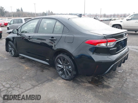 2024 Toyota Corolla Hybrid LE with VIN JTDBDMHE8RJ006446, listed as a IAAI auction lot 41355856 with 25,644 mi miles. Bid and sale history available at carsss.com. Image 3.