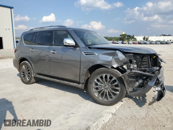 2024 Nissan Armada Platinum with VIN JN8AY2DB4R9850067, listed as a Copart auction lot 76240434 with 3,146 mi miles and Salvage Title. Bid and sale history available at carsss.com. Image 4.