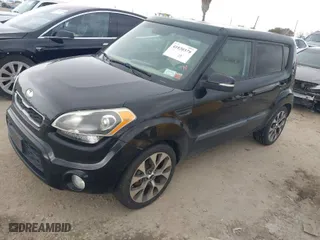2013 Kia Soul + with VIN KNDJT2A60D7484792, listed as a IAAI auction lot 41830378 with 104,328 mi miles. Bid and sale history available at carsss.com. Image 2.