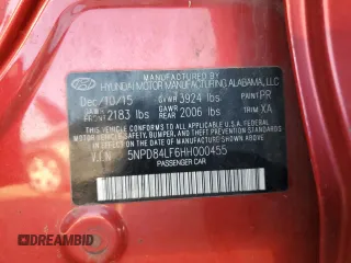 2017 Hyundai Elantra SE z VIN 5NPD84LF6HH000455, wystawiony jako Copart lot #52222985 z przebiegiem 158 278 mil mil oraz Szkoda całkowita • Salvage title. Historia ofert i sprzedaży dostępna na DreamBid. Obrazek 12.
