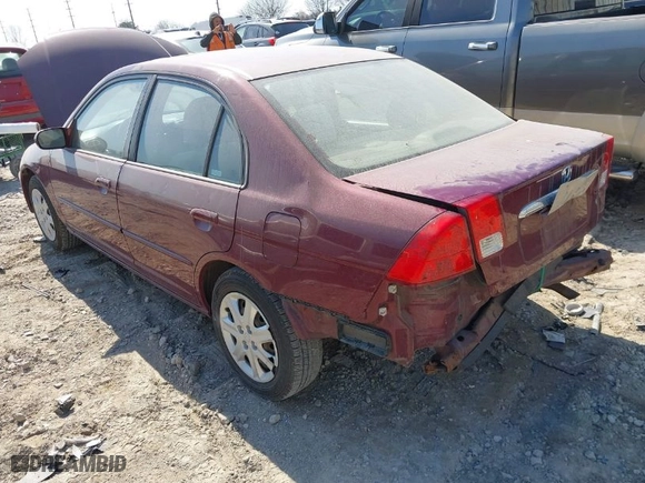 2003 Honda Civic EX with VIN 2HGES26743H513074, listed as a IAAI auction lot 41761316 with 186,019 mi miles. Bid and sale history available at carsss.com. Image 3.