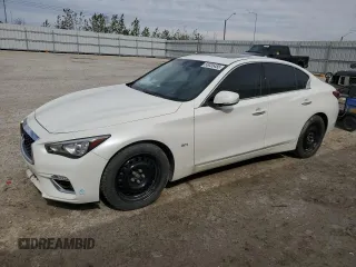2018 Infiniti Q50 Luxe with VIN JN1EV7AR4JM442824, listed as a Copart auction lot 56035455 with 96,582 mi miles and Salvage title. Bid and sale history available at DreamBid. Image 1.