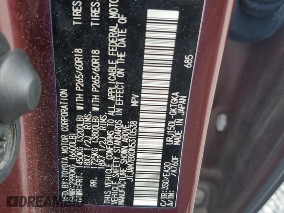 2022 Lexus GX with VIN JTJAM7BX0N5310538, listed as a Copart auction lot 45704045 with 62,168 mi miles and Salvage Title. Bid and sale history available at carsss.com. Image 14.