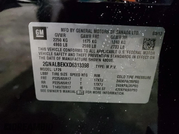 2013 Chevrolet Equinox LS z VIN 2GNALBEKXD6313398, wystawiony jako Copart lot #44566025 z przebiegiem 141 965 mil mil oraz Czysty tytuł • Clean title. Historia ofert i sprzedaży dostępna na DreamBid. Obrazek 13.
