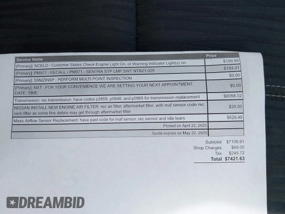 2016 Nissan Sentra SV with VIN 3N1AB7AP5GY225889, listed as a IAAI auction lot 42211674 with 131,693 mi miles and . Bid and sale history available at DreamBid. Image 12.