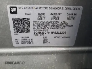 2023 Chevrolet Blazer LT z VIN 3GNKBCR44PS211206, wystawiony jako Copart lot #49726955 z przebiegiem 56 995 mil mil oraz Szkoda całkowita • Salvage title. Historia ofert i sprzedaży dostępna na DreamBid. Obrazek 13.