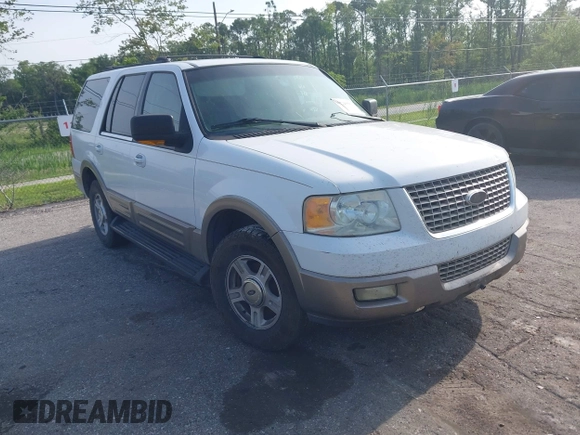 2003 Ford Expedition Eddie Bauer z VIN 1FMRU17W13LA60377, wystawiony jako IAAI lot #42220081 z przebiegiem 247 990 mil mil oraz . Historia ofert i sprzedaży dostępna na DreamBid. Obrazek 1.