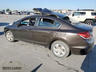 2014 Honda Civic Sedan LX with VIN 2HGFB2F51EH554297, listed as a Copart auction lot 52041955 with 0 mi miles and Clean Title. Bid and sale history available at carsss.com. Image 2.