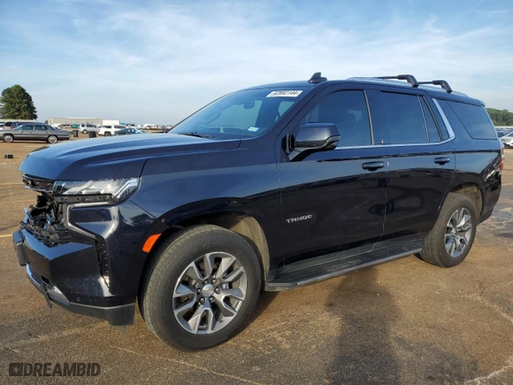 2022 Chevrolet Tahoe LT with VIN 1GNSCNKD3NR365179, listed as a Copart auction lot 82892144 with 53,447 mi miles and Salvage Title. Bid and sale history available at carsss.com. Image 1.