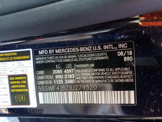 2018 Mercedes-Benz C 300 with VIN 55SWF4JB2JU279520, listed as a Copart auction lot 48434885 with 63,357 mi miles and Salvage title. Bid and sale history available at DreamBid. Image 14.
