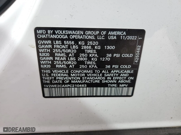 2023 Volkswagen Atlas Cross Sport 3.6L V6 SE w/Technology with VIN 1V2WE2CAXPC210463, listed as a Copart auction lot 75255124 with 30,204 mi miles and Salvage Title. Bid and sale history available at carsss.com. Image 15.