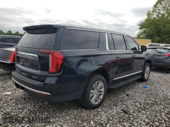 2021 GMC Yukon XL SLT with VIN 1GKS2GKT0MR347434, listed as a Copart auction lot 64186144 with 49,390 mi miles and Salvage Title. Bid and sale history available at carsss.com. Image 3.