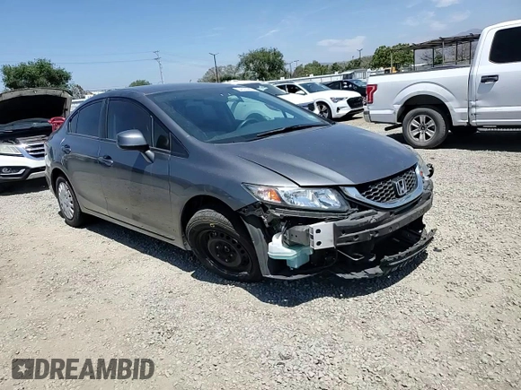 2013 Honda Civic LX with VIN 19XFB2F58DE243846, listed as a Copart auction lot 54093965 with 83,537 mi miles and Salvage Title. Bid and sale history available at DreamBid. Image 14.