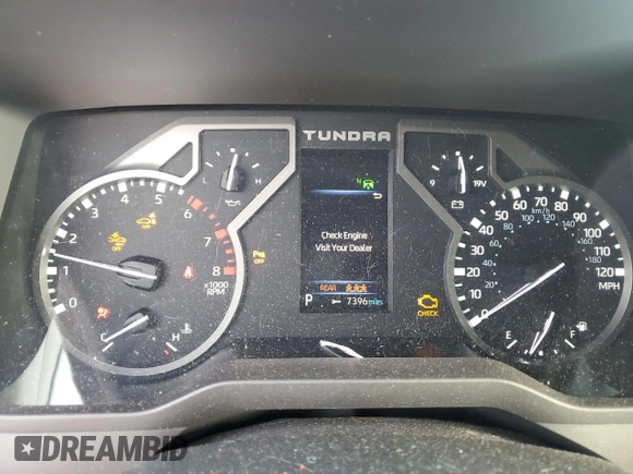 2023 Toyota Tundra Limited with VIN 5TFJA5DB9PX069197, listed as a Copart auction lot 52006175 with 7,396 mi miles and Salvage title. Bid and sale history available at DreamBid. Image 9.