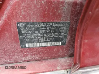 2015 Hyundai Sonata Sport with VIN 5NPE34AF8FH243834, listed as a Copart auction lot 48398125 with 108,535 mi miles and Salvage title. Bid and sale history available at DreamBid. Image 12.