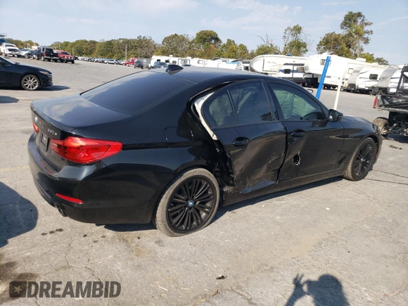 2019 BMW 5 Series 530e xDrive with VIN WBAJB1C5XKB376818, listed as a Copart auction lot 74683034 with 108,066 mi miles and Salvage title. Bid and sale history available at DreamBid. Image 3.