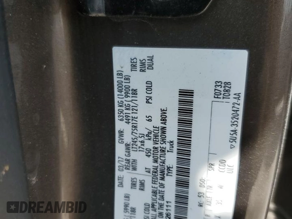 2017 Ford F-350 Lariat with VIN 1FT8W3DT7HED26111, listed as a Copart auction lot 48925405 with 147,787 mi miles and Salvage title. Bid and sale history available at DreamBid. Image 12.