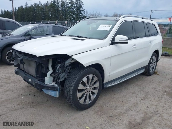 2017 Mercedes-Benz GLS with VIN 4JGDF6EEXHA887311, listed as a IAAI auction lot 41831389 with 64,396 mi miles. Bid and sale history available at carsss.com. Image 2.