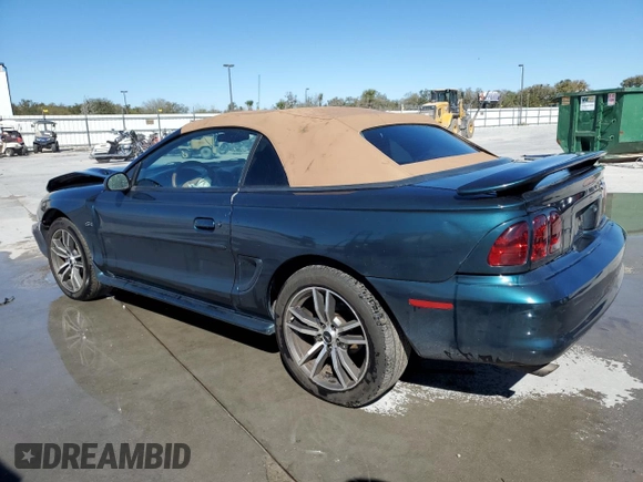 1996 Ford Mustang GT with VIN 1FALP45XXTF235504, listed as a Copart auction lot 45662595 with 57,849 mi miles and Salvage title. Bid and sale history available at DreamBid. Image 2.