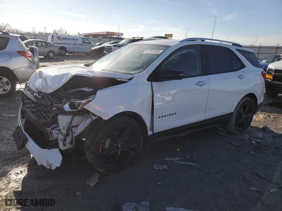 2020 Chevrolet Equinox Premier with VIN 2GNAXNEV8L6215369, listed as a Copart auction lot 43782555 with 28,319 mi miles and Salvage Title. Bid and sale history available at carsss.com. Image 1.
