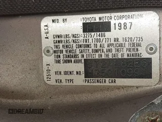 1987 Toyota Corolla with VIN JT2AE82E6H3501099, listed as a IAAI auction lot 42784065 with 178,181 mi miles and . Bid and sale history available at DreamBid. Image 9.