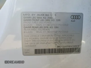 2015 Audi SQ5 Premium Plus with VIN WA1CGAFP6FA100619, listed as a Copart auction lot 68613894 with 100,620 mi miles and Salvage Title. Bid and sale history available at carsss.com. Image 14.