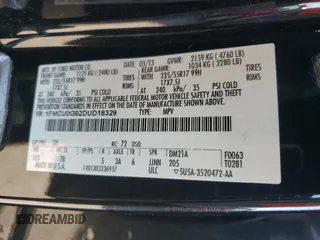 2013 Ford Escape SE with VIN 1FMCU0G92DUD18329, listed as a Copart auction lot 51895985 with 152,066 mi miles and Salvage Title. Bid and sale history available at carsss.com. Image 13.