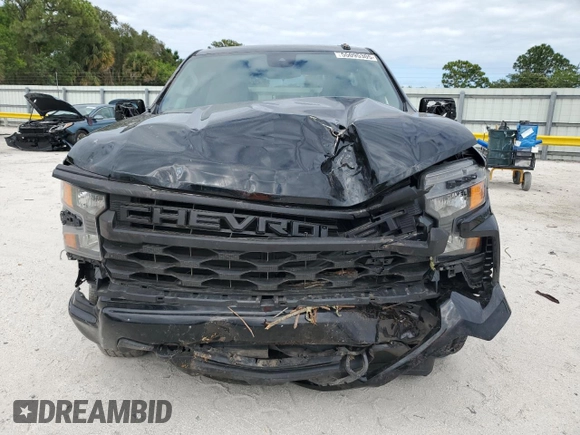 2022 Chevrolet Silverado 1500 Custom with VIN 3GCPABEK1NG596837, listed as a Copart auction lot 55095305 with 32,919 mi miles and Salvage Title. Bid and sale history available at DreamBid. Image 5.