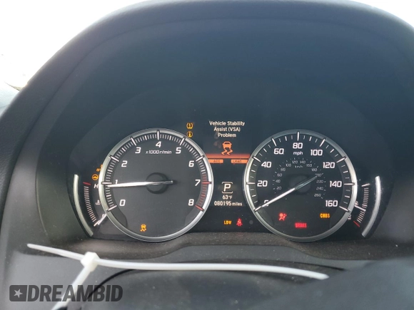 2015 Acura MDX Advance with VIN 5FRYD3H85FB001852, listed as a Copart auction lot 86902384 with 80,195 mi miles and Salvage Title. Bid and sale history available at DreamBid. Image 9.