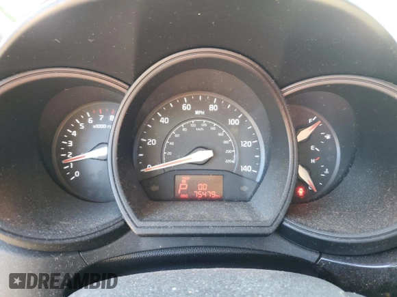 2016 Kia Rio LX with VIN KNADM5A34G6666911, listed as a Copart auction lot 50010045 with 75,479 mi miles and Salvage Title. Bid and sale history available at DreamBid. Image 9.