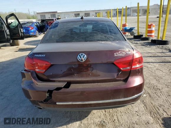 2013 Volkswagen Passat SE with VIN 1VWBN7A38DC094268, listed as a Copart auction lot 54378765 with 172,105 mi miles and Clean title. Bid and sale history available at DreamBid. Image 6.