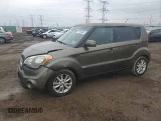 2012 Kia Soul + with VIN KNDJT2A66C7359374, listed as a Copart auction lot 47662235 with 145,627 mi miles and Salvage Title. Bid and sale history available at carsss.com. Image 1.