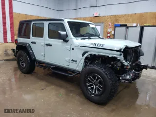 2024 Jeep Wrangler Willys with VIN 1C4RJXDG5RW287544, listed as a Copart auction lot 46488485 with 8,436 mi miles and Salvage Title. Bid and sale history available at carsss.com. Image 4.