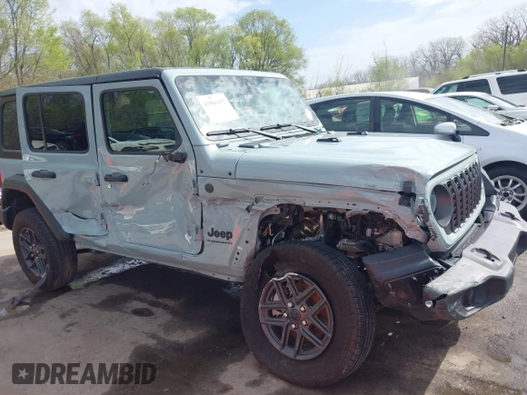 2024 Jeep Wrangler Willys с VIN 1C4PJXDG8RW250558, выставлен на аукционе IAAI как лот 41966152 с пробегом 4 083 миль миль и . История ставок и продаж доступна на DreamBid. Изображение 6.