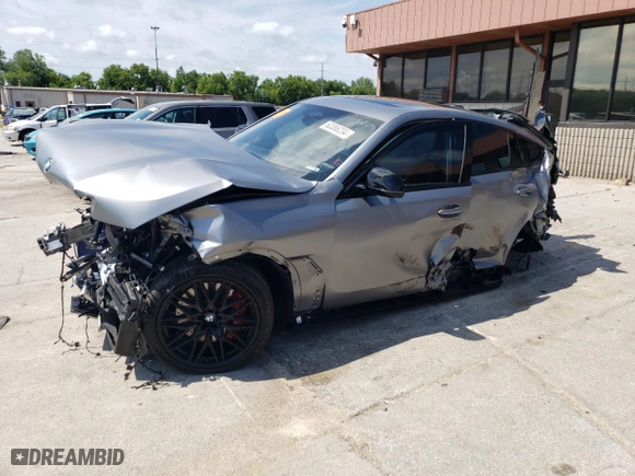 2024 BMW X6 M with VIN 5YM23ET06R9T09559, listed as a Copart auction lot 63386234 with 0 mi miles and Salvage Title. Bid and sale history available at carsss.com. Image 1.